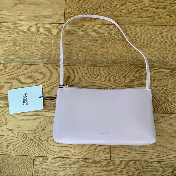 Mansur Gavriel Orchid Blush Pink Leather Gaia Shoulder Bag Italy GNO Date Clutch - Picture 2 of 10